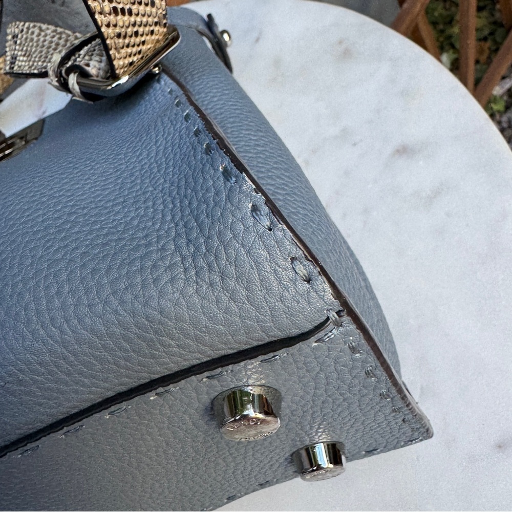 Fendi Cuoio Romano Selleria Leather Python Peekaboo Bag - Picture 14 of 16